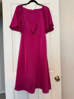 Banana Republic Hot Pink Satin Dress
